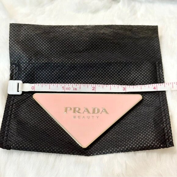 Prada Beauty Triangle Mirror-Pink,Black-Limited-Case and Dust Bag-3.5 x 2 in-NEW - Picture 6 of 10